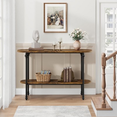Console Table, 43.3" Entryway Table with Storage