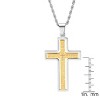 Steeltime Men's stainless steel Our Father english prayer rotating cross pendant. Color Options: Silver, Gold, Black, Mixed - 3 of 4