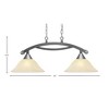 Toltec Lighting Bow 2 - Light Island Pendant Light in  Brushed Nickel with 12" Amber Marble Shade - 2 of 2