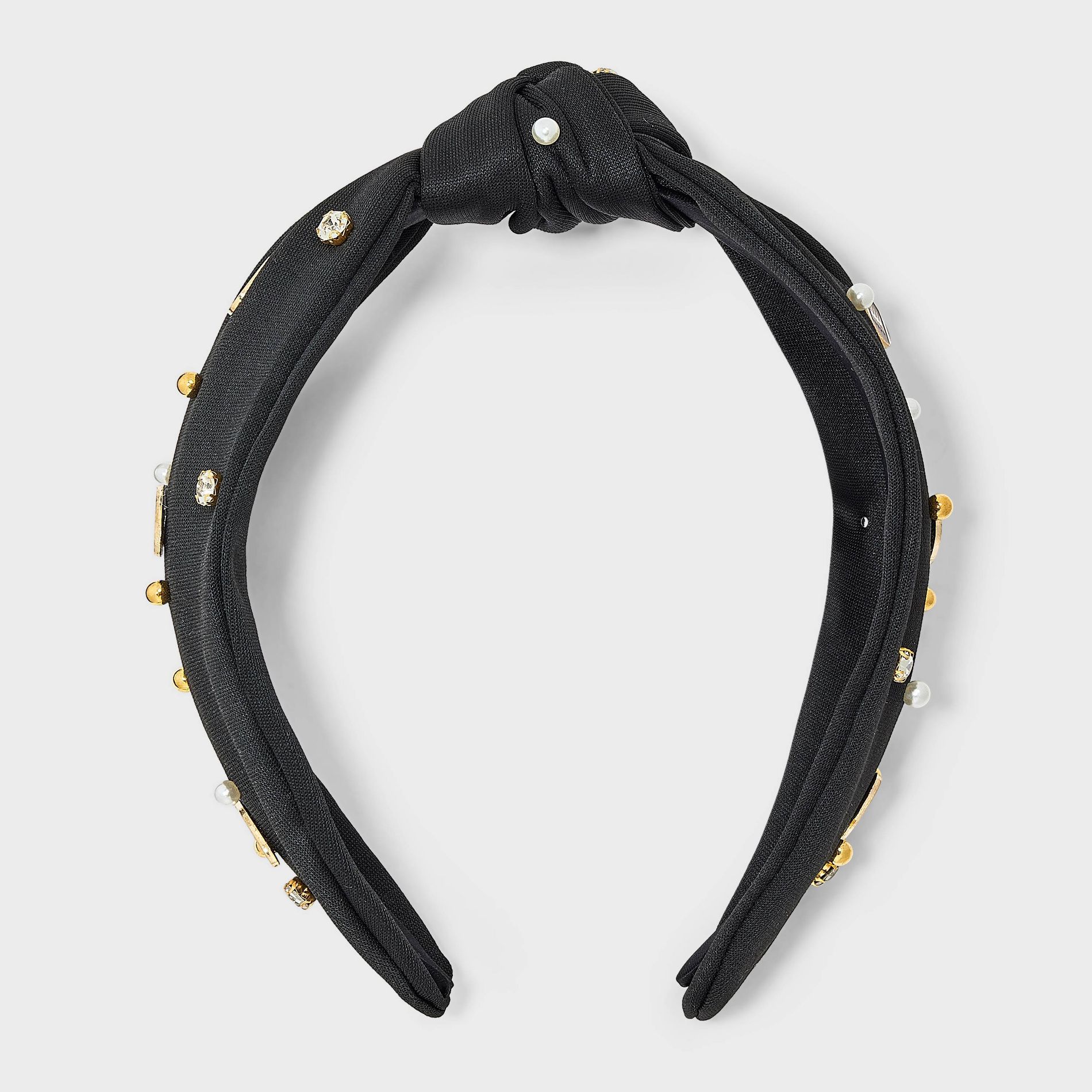 Football Game Day Embellished Top Knot Headband - Universal Thread™ Black