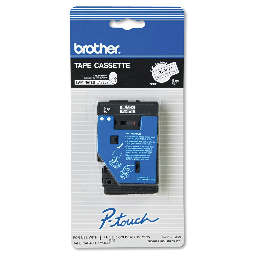 Photos - Other consumables Brother P-Touch TC Tape Cartridge for P-Touch Labelers - Black/White 
