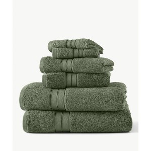 6pc Liam Towel Set Eucalyptus - Blue Loom: 100% Cotton, Heavyweight, Machine Washable, Assorted Sizes - 1 of 4
