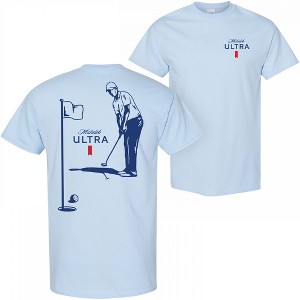 Mens Michelob Ultra Golfing Blue Colorway Front and Back Print T-Shirt - 1 of 4