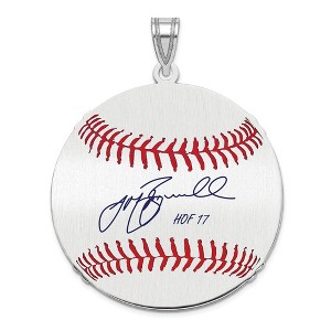 Black Bow Jewelry Sterling Silver Jeff Bagwell Signature LG Enamel Baseball Pendant - 1 of 4