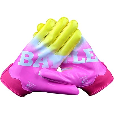 Battle Sports Adult Filthy Rich Football Receiver Gloves - Large - Lemonade