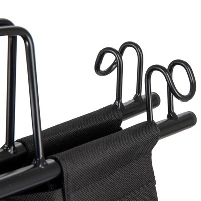 Heavy Duty Black Canvas Rolling Laundry Hamper with Foldable Frame