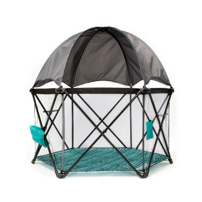 8 panel play yard with canopy