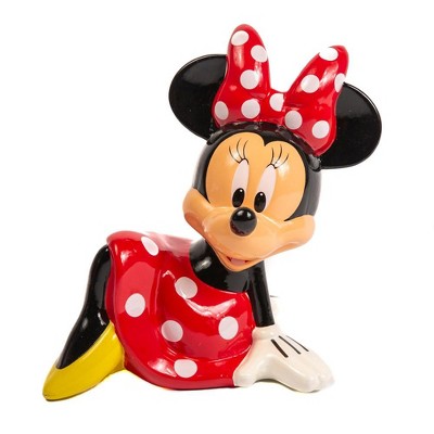 Image of Disney Minnie Mouse Piggy Bank for Girls  Kids Ceramic Piggy Bank with Rubber Stopper
