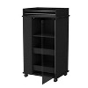 NicBex Mobile Kitchen Island Cart Morden Kitchen Carts on Wheels with Storage with 1 Glass Cabinet Door for Kitchen - 4 of 4