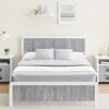 Homhougo Queen Bed Frame with Curved Wood Headboard and Footboard Gray - 2 of 4