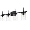 Elegant Lighting Benny 4 light Black and Clear Bath Sconce - 4 of 4