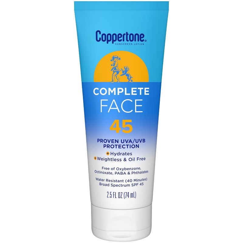 Coppertone Complete Face Sunscreen Lotion - SPF 45 - 2.5 fl oz, 1 of 22