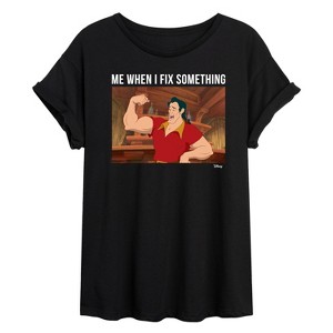 Women's - Disney - Gaston's Strength Oversized Graphic T-Shirt - 1 of 4