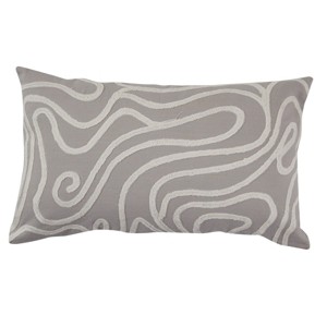 Swirl Embroidered Gray Pillow Cover 12" x 20" - 1 of 4