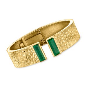 Ross-Simons 5.50 ct. t.w. Emerald Cuff Bracelet in 18kt Gold Over Sterling - 1 of 4