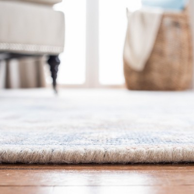 Restoration Vintage RVT702 Hand Loomed Area Rug - Ivory/Light Blue - 6'x6' - Safavieh.