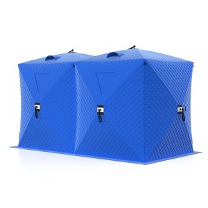 Pop Up Ice Fishing Tent, 6-8 Person Portable Insulated Hub Shelter for Winter Fishing, Includes Anchors, Ropes & Carry Bag - 1 of 4