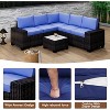 6-Piece PE Rattan Patio Set - Sectional sofa, coffee table & cushions for backyard, balcony or poolside seating. Durable construction. - 3 of 4
