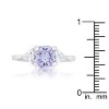 Slickblue Sleek 1.8ct CZ Classic Statement Ring, Cushion Cut Center & Trillion Accents, Multiple Color Option, Sizes 5-10 - 3 of 4