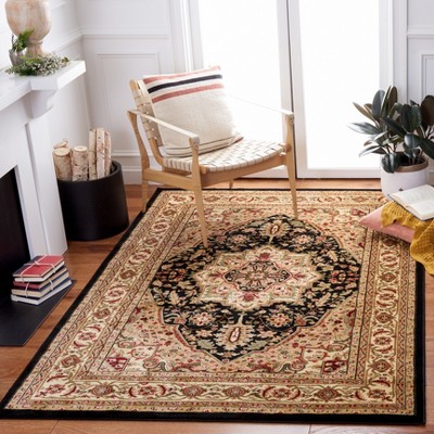 Lyndhurst Black and Beige Synthetic 8' x 10' Area Rug