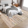 Striped Machine Washable Area Rug 9x12 Large Area Rug Stain Resistant Carpet Contemporary Carpet Non Slip Low Pile Soft Folding Floor Cover - 2 of 4