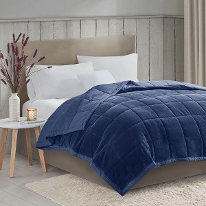 NicBex 90x90 Inch Reversible Smart Temperature Down Alternative Blanket,Plush Throw Blanket for Bed Sofa,Blue - 1 of 4