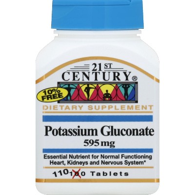 21st Century Potassium 595 mg Tablets, 110 Count