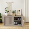 CAVINAS Shoe Cabinet, Storage Bench with Doors for Entryway & Hall - 2 of 4