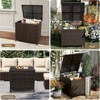 80-Gallon Waterproof Rattan Deck Box with Handles & Wheels, Durable Outdoor Storage Bin for Garden, Pool, Cushions, and Patio - 3 of 3