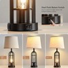 Itopfox Black Farmhouse Table Lamps Set of 2 with USB A+C Charging Ports, Industrial Nightstand Lamps for Bedroom & Living Room, Dual-Lighting Design - 2 of 4