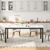 Industrial Dining Table for 6-8 People, Long Kitchen Table with Sturdy Metal Frame & Round Corner Rectangular Counter for Dinner - 4 of 4