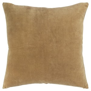 HomeRoots 22" Gold Cotton Velvet Throw Pillow - 1 of 4