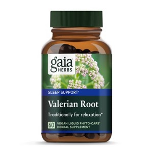 Gaia Herbs Valerian Root - Natural Sleep Support for a Natural Calm to Help Relaxation to Prepare for Sleep - 60 Vegan Liquid Phyto-Capsules - 1 of 4