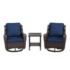 UPTION 3-piece Patio Rattan Swivel Chair Set - 2 of 4