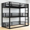 Twin Over Twin Over Twin Metal Triple Bunk Bed with Guardrails and Ladder, Space-Saving Heavy-Duty Frame,kids bed - 4 of 4