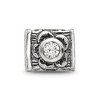 Black Bow Jewelry Square Floral Sterling Silver & CZ Bead Charm - 3 of 4