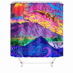 Carriage And Sun Shower Curtains for Bathroom Waterproof Fabric Bath Curtain Durable Soft Stylish Bathroom Decor 72x72 Inch - 1 of 1