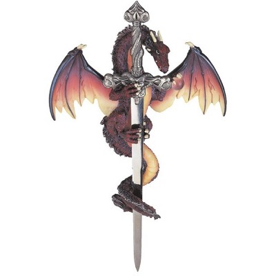 FC Design 11"h Dragon Wall Plaque with Sword Gothic and Medieval Decoration