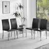 Dolonm Set of 4 PU Leather Chairs with Metal Legs, Modern Minimalist Dining Chairs 16.2x18.5x34.6 Inches - 3 of 4