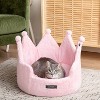 Nandog Pet Gear Prive  Crown Cozy Round Dog & Cat Bed Collection Washable Indoor Pet Bed - Royal Micro Blush Pink 18" Large - 3 of 4