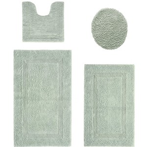 Lux Premium 100% Cotton Tufted Solid Reversible 4 Piece Bath Rug Set – Ultra-Soft, Water-Absorbent, Durable, Machine Washable Bathroom Rug - 1 of 4
