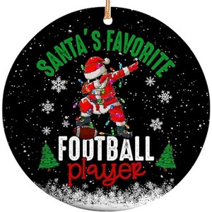 Lomsoe Christmas Ornament Santa's Favorite Football Player Ceramic Ornament Tree Decor Gift Christmas Tree Ornament Christmas Decor Christmas Gift - 1 of 1