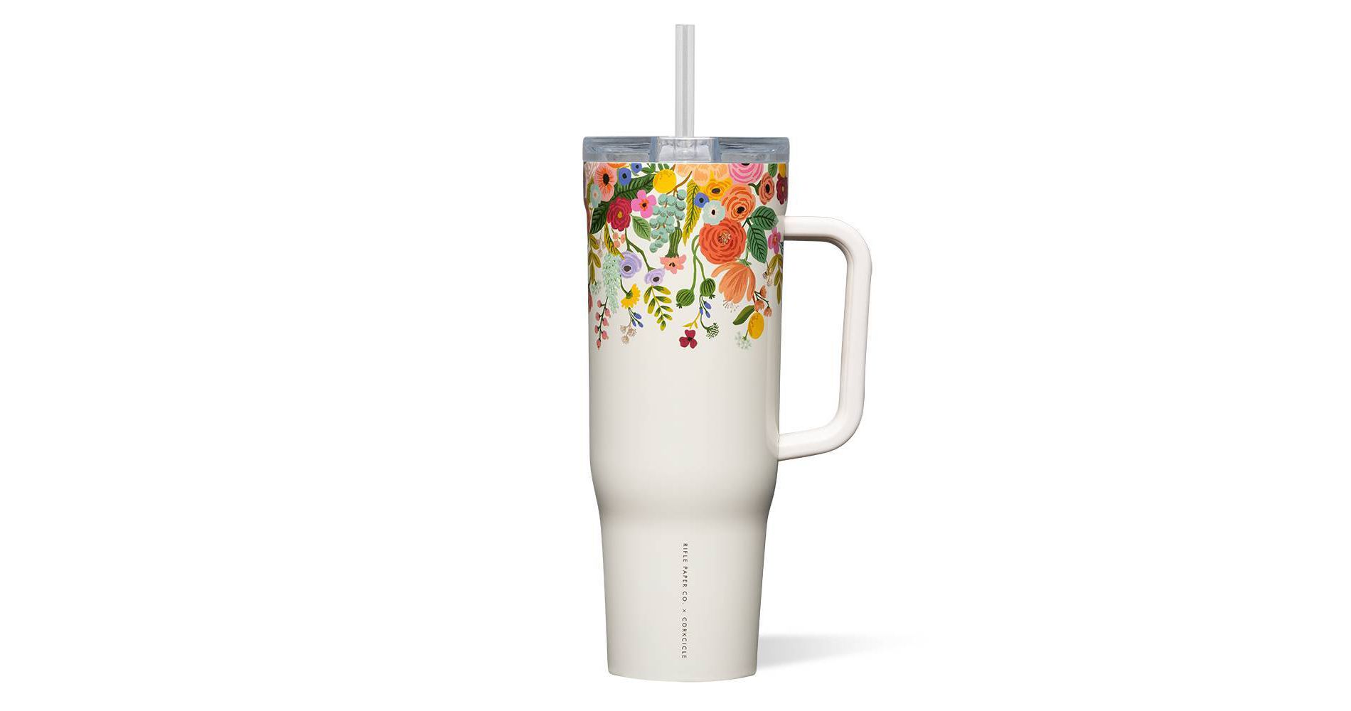 Corkcicle 40 fl oz Cruiser Rifle Paper Stainless Steel Water Bottle - Garden Party Cream
