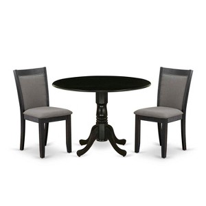 3-Piece Wirebrushed Black Solid Wood Top - Dining Room Set  - Seats-4 - 1 of 4