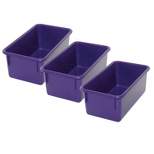 Romanoff Products Romanoff Plastic Stowaway Tray No Lid 5.25"" x 13.25"" x 7.75"" Purple Pack of 3