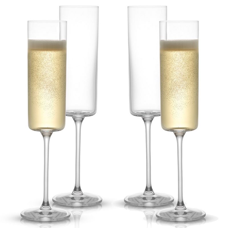 JoyJolt Claire Cyrstal Cylinder Champagne Glasses - Set of 4 Champagne Flutes - 5.7 oz, 1 of 11