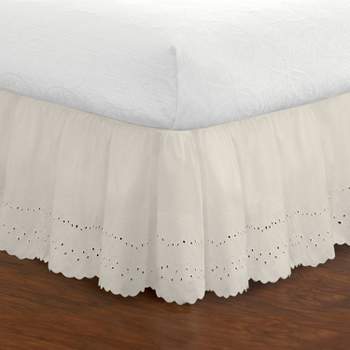 Magic Skirt Ruffled King Bed Skirt - Ivory