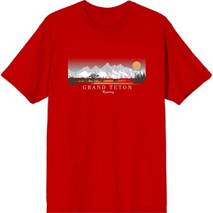 Adventure Society Grand Teton Wyoming Crew Neck Short Sleeve Adult T-shirt - 1 of 2