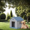 SEVOBAL Pet Crates and Houses Pointed Dog House Waterproof UV Resistant Grass Nails Top Vents Support Columns Outdoor, Blue, 37.8"*40.87"*38.82" - 4 of 4