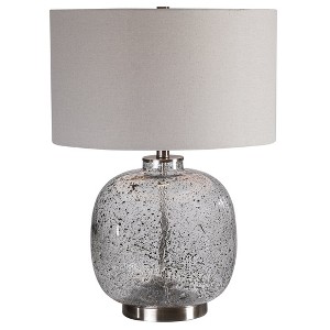 Uttermost Storm Glass Table Lamp – Translucent Art Glass with Black Flecks & Brushed Nickel, 23.25" Height - 1 of 4